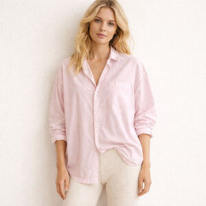 SKIMS Poplin Sleep Shirt Baby Pink Oversized Button Down Size M